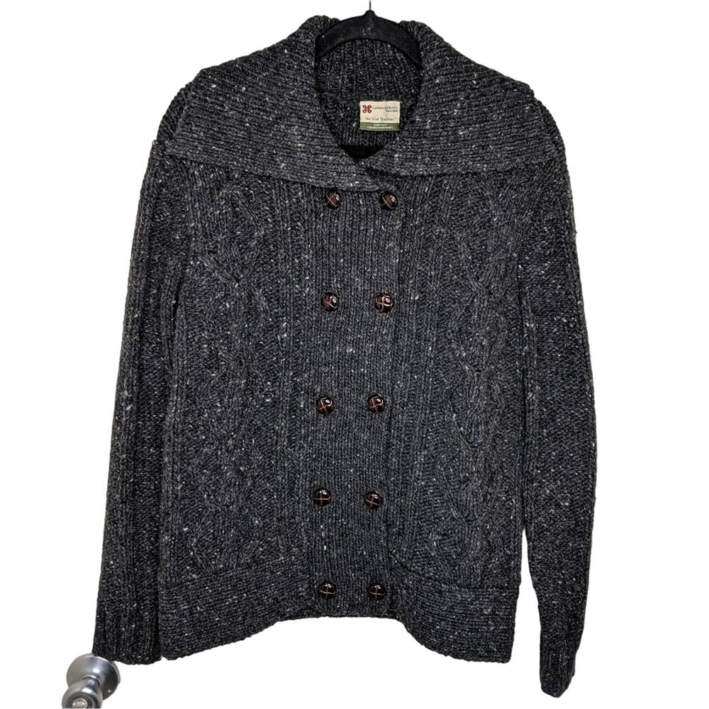 Carraig Donn Wool Cardigan Sweater in Grey - Size M - EUC